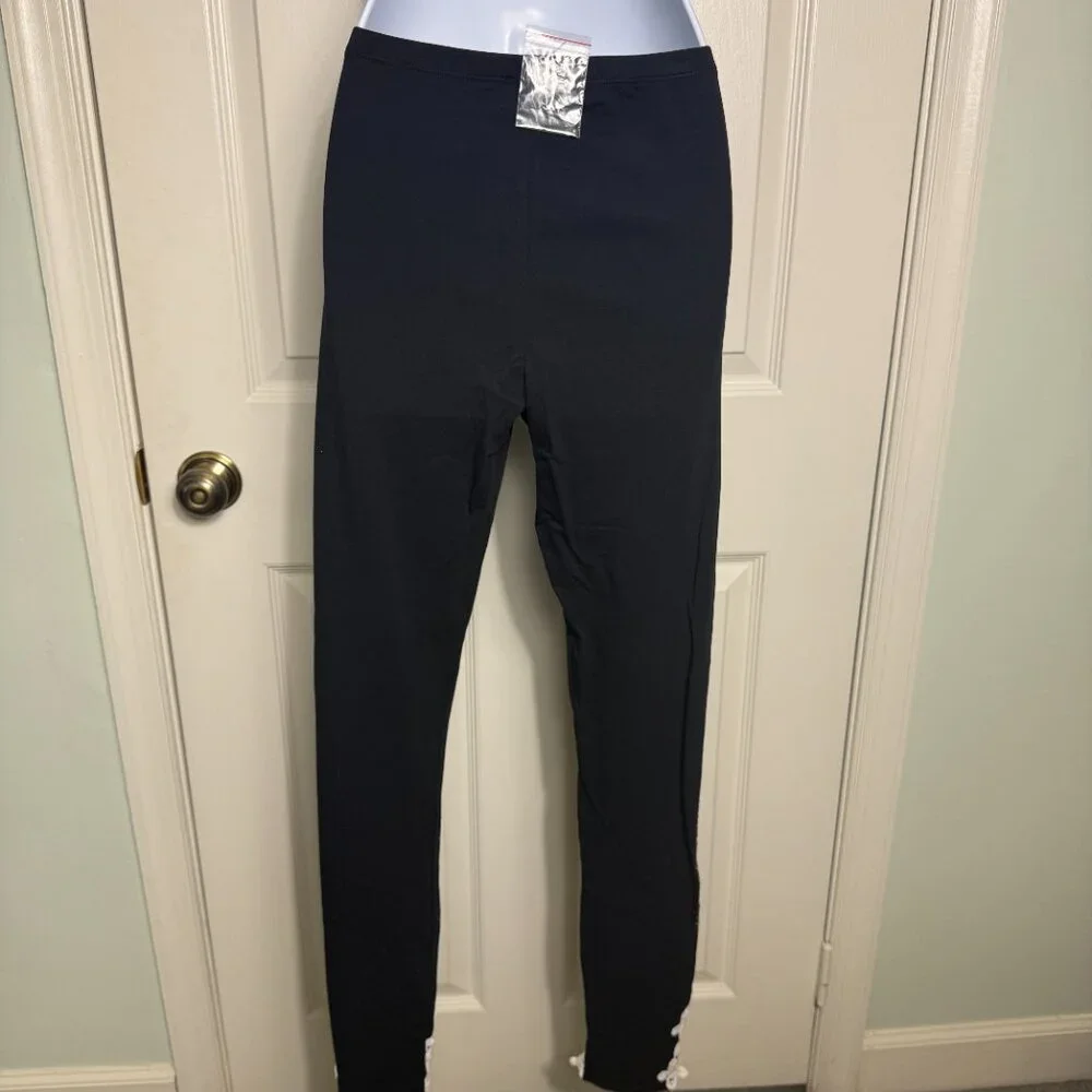 VENUS Black Embellished Lace Hem Leggings – Size XS (New with Extra Rhinestones) - Picture 2 of 6